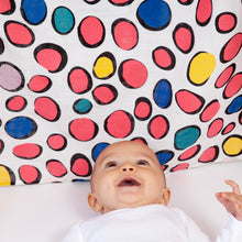 Load image into Gallery viewer, LARGE DALMATIAN PRINT MULTICOLOUR MUSLIN – for growing babies
